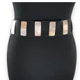 Ceinture fantaisie élastique femme noire et dorée