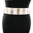 Ceinture fantaisie élastique femme blanche et dorée