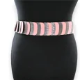 Elastic Women's Fancy Belt Accordion Old Pink