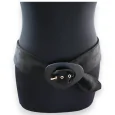 Women's Faux Suede Belt in Black with Metal Buckle