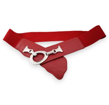 Elastic Women\'s Red Burgundy Fancy Belt