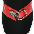 Ceinture fantaisie élastique femme rouge bordeau boucle martelée