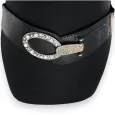 Ceinture fantaisie élastique femme noire boucle argentée