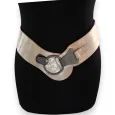 Elastic Women's Beige and Gold Fancy Belt