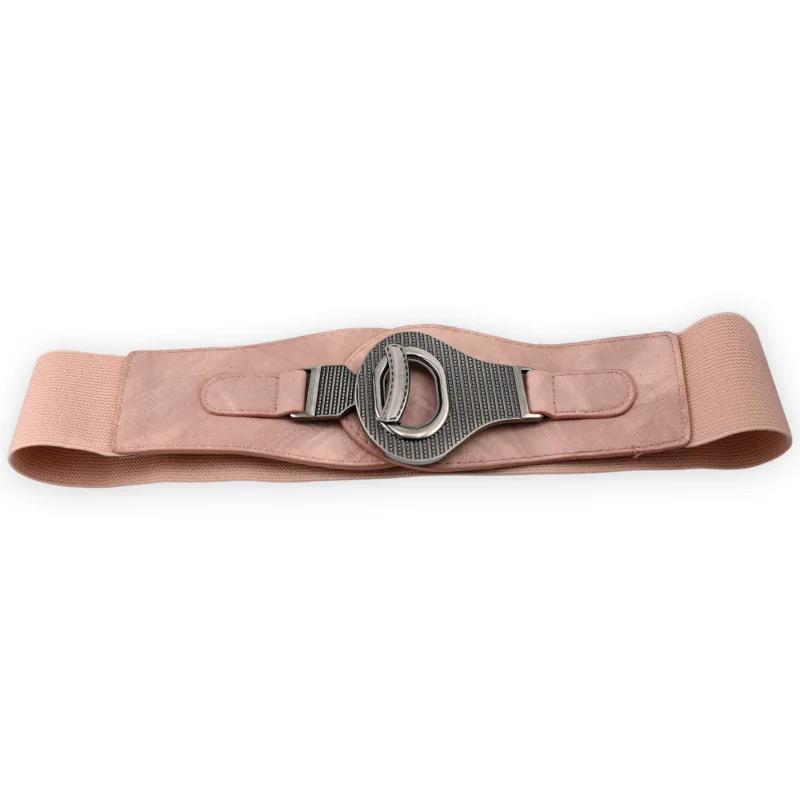 Ceinture fantaisie élastique femme vieux rose