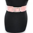 Elastic Fancy Belt for Women, Old Rose with Pearl Buckle