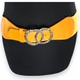 Ceinture fantaisie élastique femme moutarde