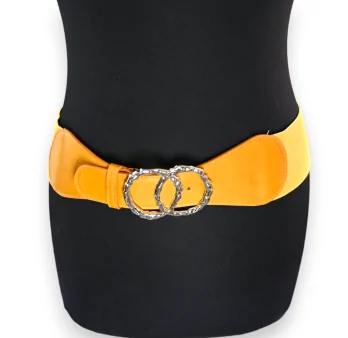 Elastic mustard women's fancy belt
