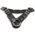Cinturón de mujer elástico fantasía gris con hebilla de strass