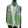 Ethnic patterned scarf in green hue