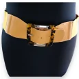 Elastic Fantasy Belt for Women, Mustard Leopard Buckle