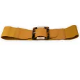 Elastic Fantasy Belt for Women, Mustard Leopard Buckle