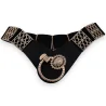 Women's decorative elastic belt in black and gold