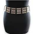 Ceinture fantaisie femme élastique noire et dorée