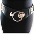 Fancy black and gold elastic belt for women