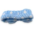 Headband for women sky blue with white dots