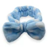 Headband for women sky blue with white dots