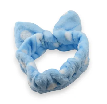 Headband for women sky blue with white dots