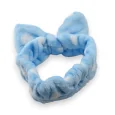 Headband for women sky blue with white dots