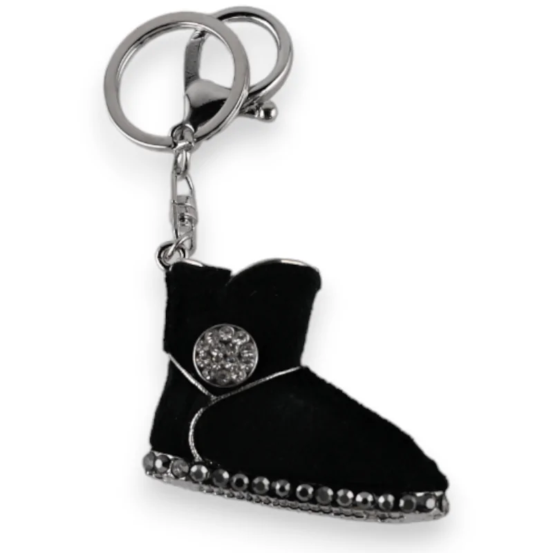 Silver keyring black shoe