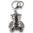 et blancSilver teddy bear keychain with black and white striped jersey