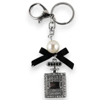Silver Perfume Bottle Keychain - Stylish