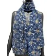 Navy blue and gold rosette scarf
