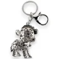 Silver small funny cow keychain
