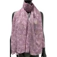 Foulard vecchio rosa decorato con rose dorate