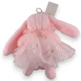 Pink Shabby Bunny Keychain