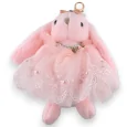 Porte-clés lapin rose shabby