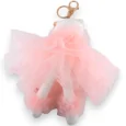 Porte-clés chat shabby tulle rose