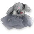 Portachiavi coniglio shabby tulle grigio