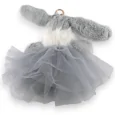 Portachiavi coniglio shabby tulle grigio