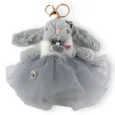 Portachiavi coniglio shabby tulle grigio