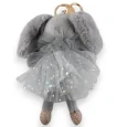 Gray bunny keychain with a tutu