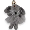 Gray Rabbit Keychain with Gray Tutu