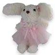 Porte-clés lapin bouclette blanc tutu rose