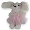 White Fluffy Bunny Keychain with a Pink Tutu