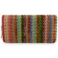 Bright multicolored woven straw wallet