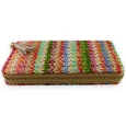 Bright multicolored woven straw wallet