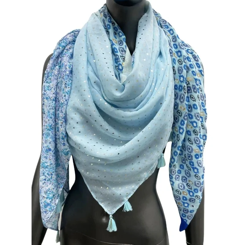 Foulard a 4 facce tonalità di blu