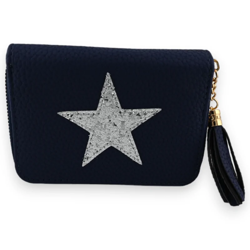 Cartera azul marino estrella