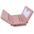 Petit portefeuille compact vieux rose