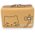 Small mustard cat compact wallet