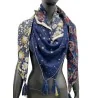 Four-sided printed scarf with skull print