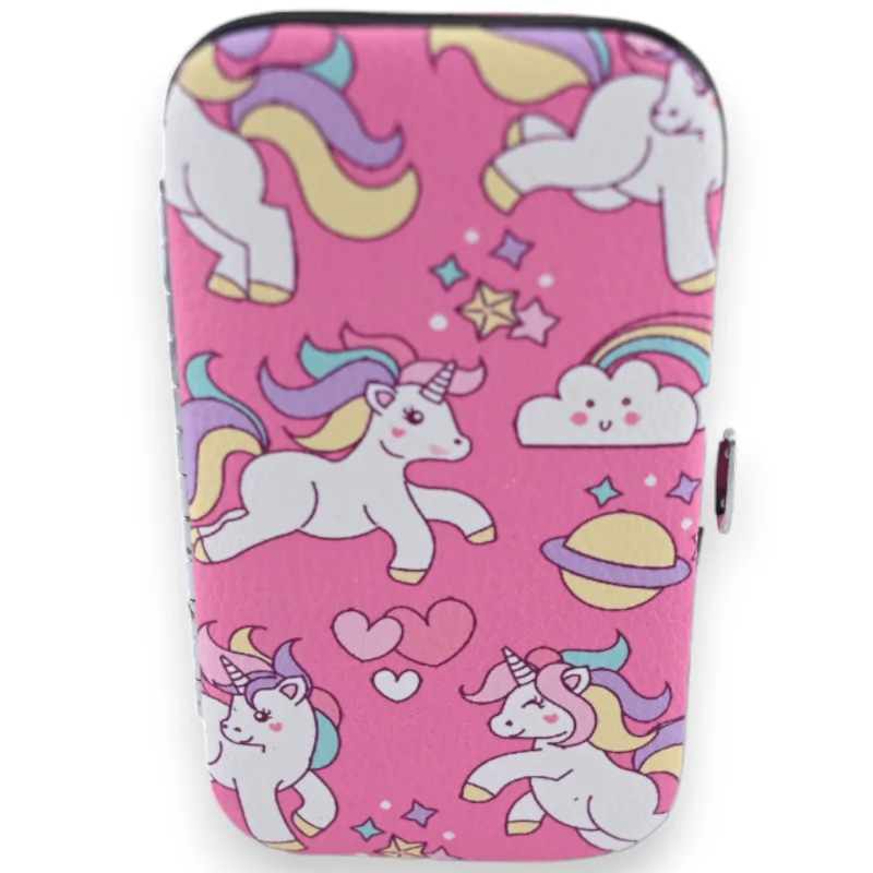 A unicorn pink manicure set