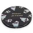 Black pocket mirror "Mom I Love You"