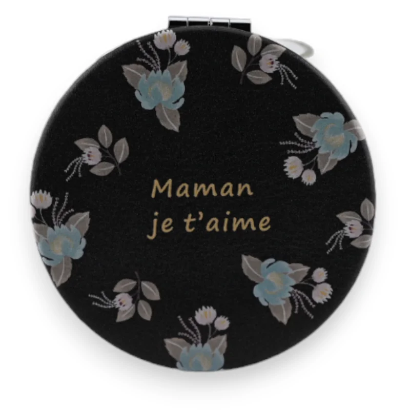 Black pocket mirror "Mom I Love You"