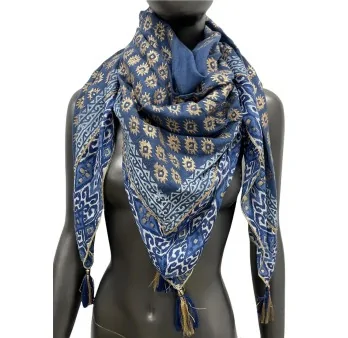 Square scarf single-sided blue shade